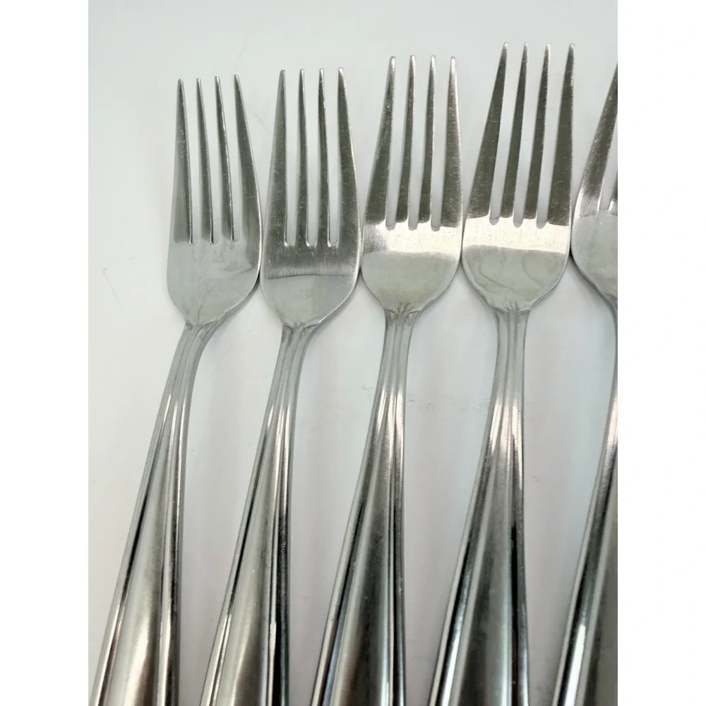 Oneida Satin Bristol Everdale Stainless Dinner Forks Lot Of 6